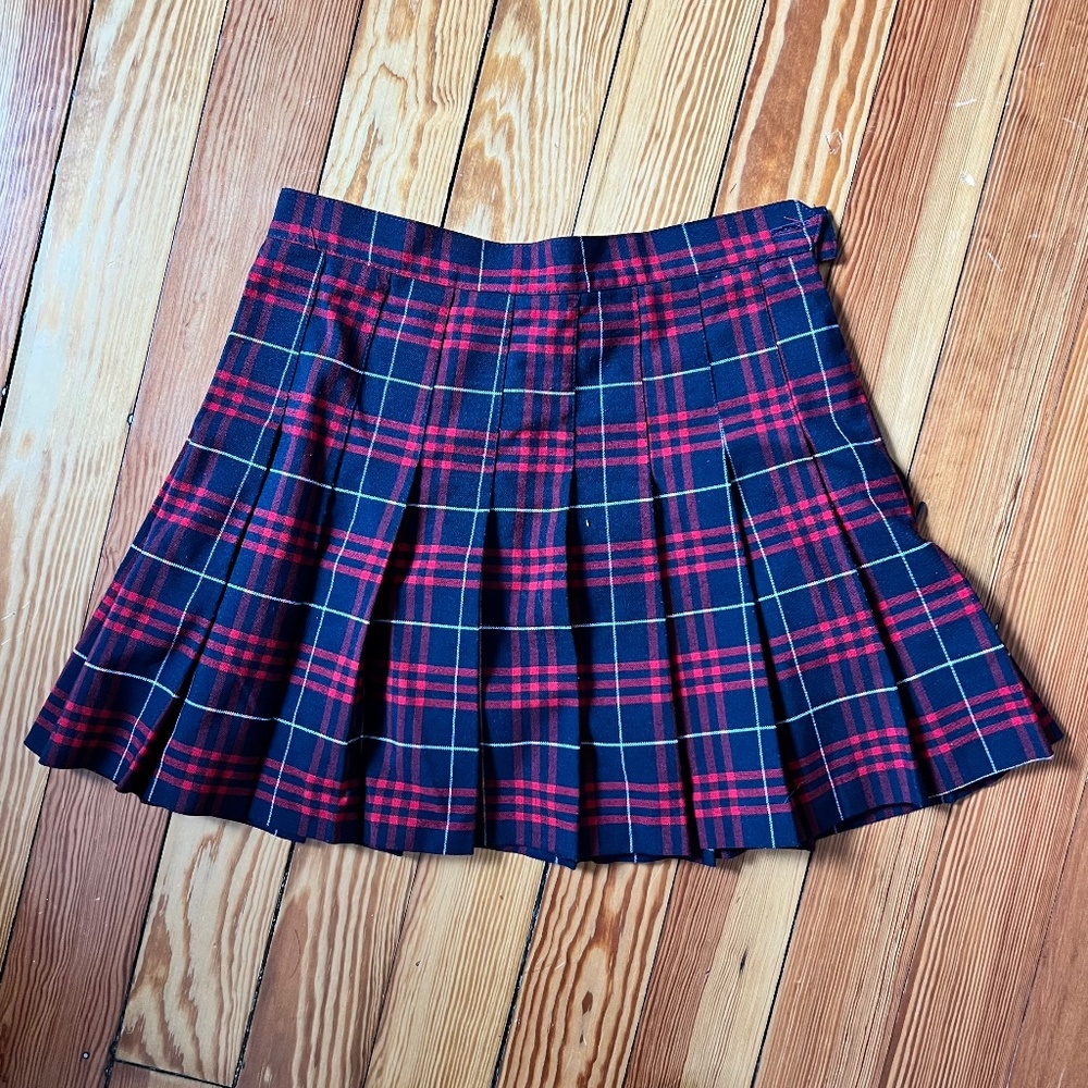 American Apparel Tennis Skirt - Navy Plaid
